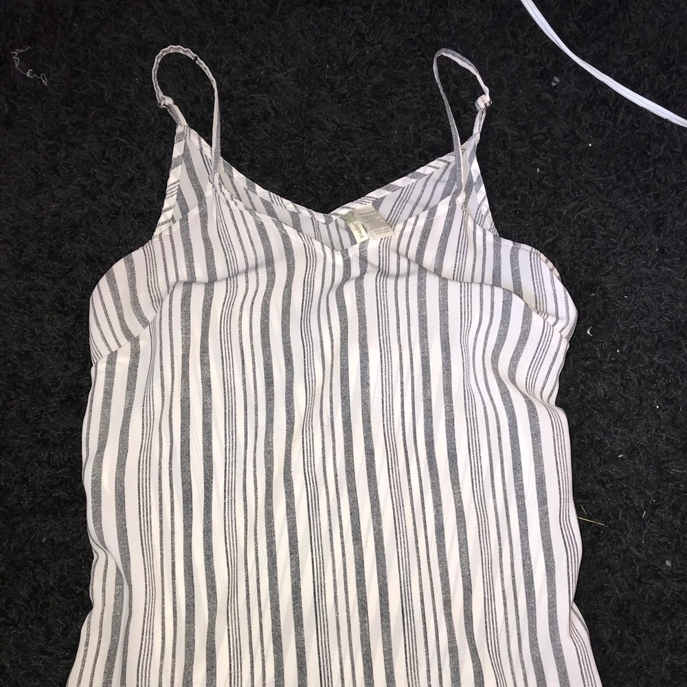 Striped V-neck tank top